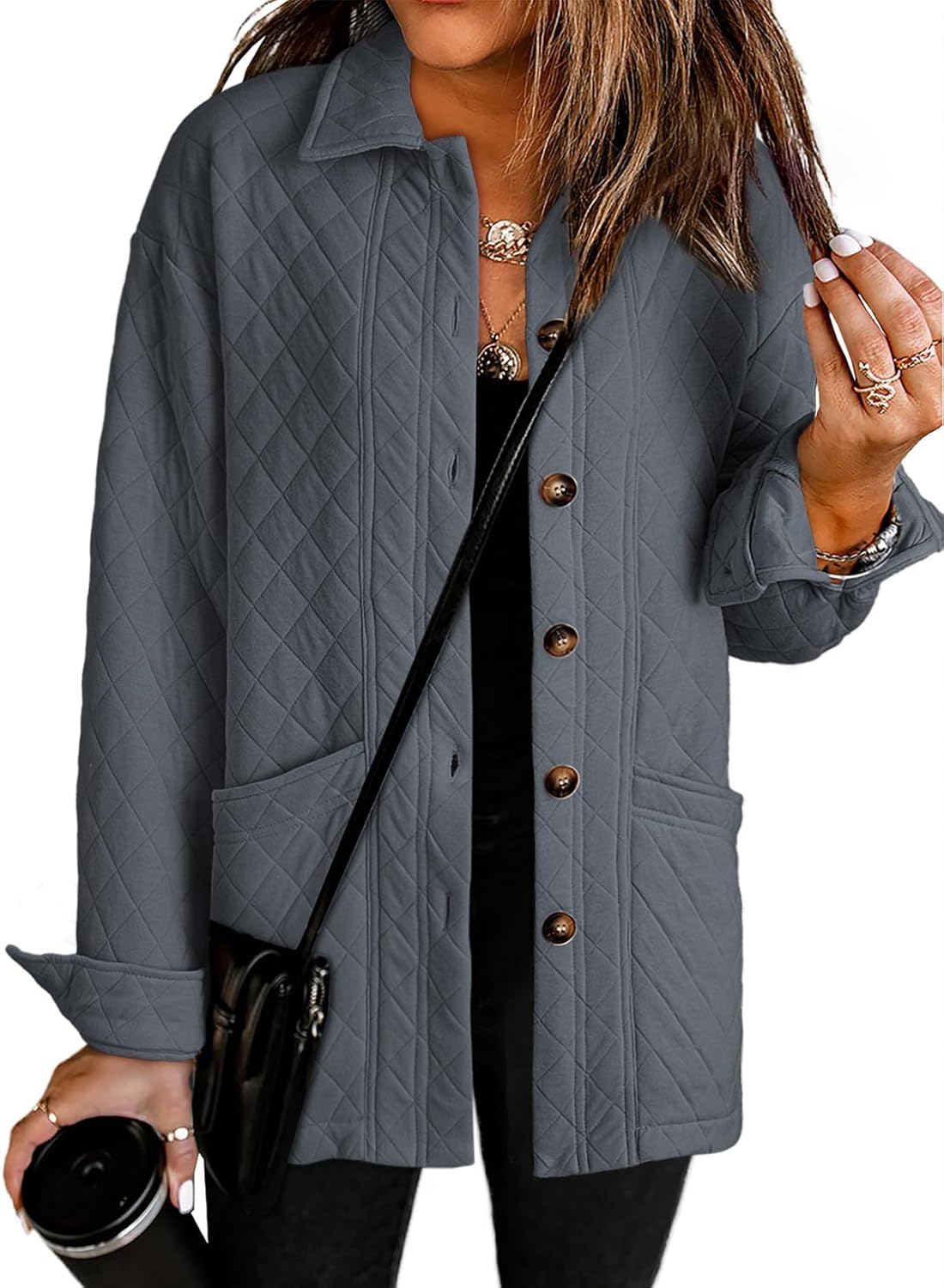 ✨Women's  Casual Button Down Long Sleeve Quilted Jackets (Buy 2 Free Shipping)
