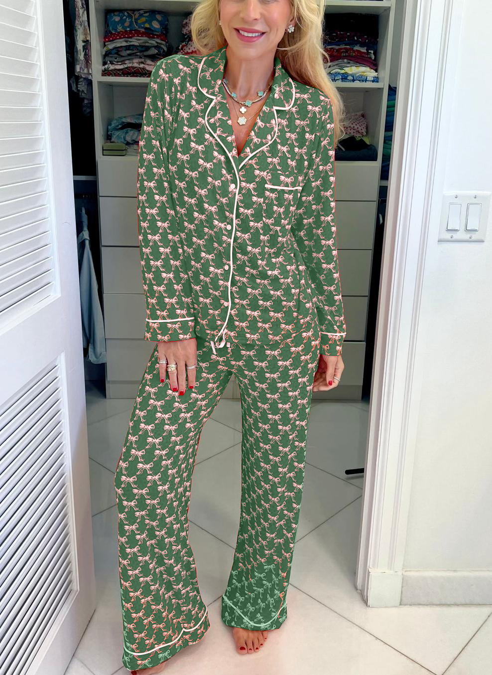 Bow-knot wide-leg pajama set（Buy 2 Free Shipping）