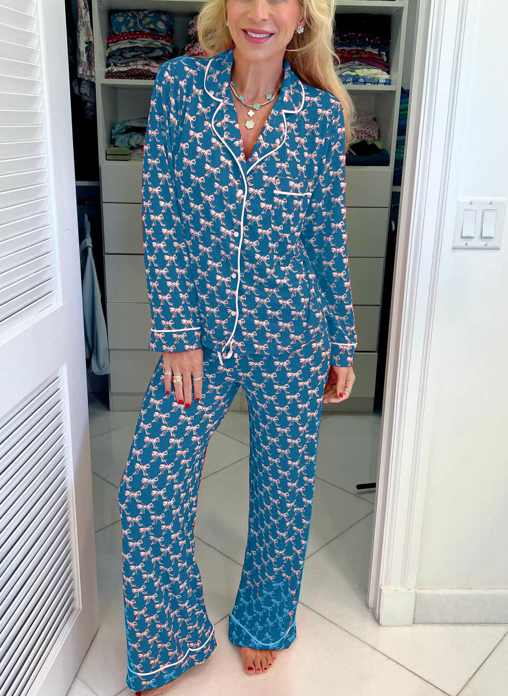 Bow-knot wide-leg pajama set（Buy 2 Free Shipping）