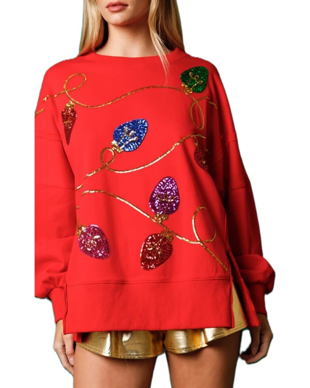 Christmas Light Bulb Sequin Sweatshirt (Buy 2 Free Shipping)