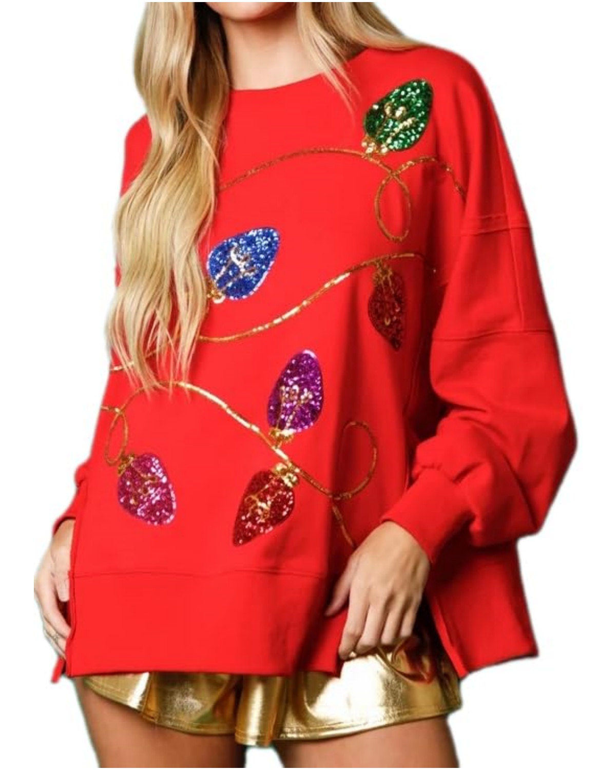 Christmas Light Bulb Sequin Sweatshirt (Buy 2 Free Shipping)