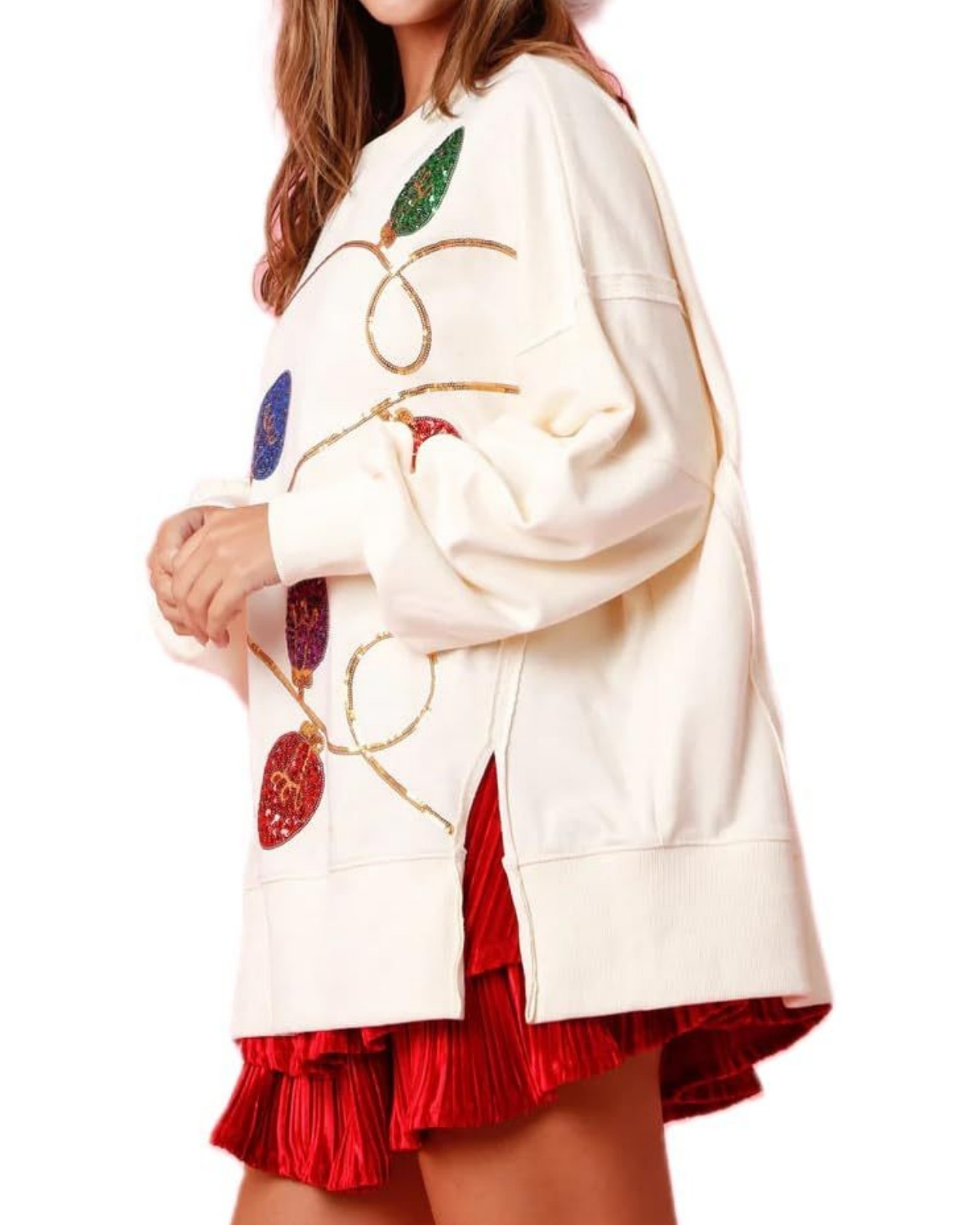 Christmas Light Bulb Sequin Sweatshirt (Buy 2 Free Shipping)