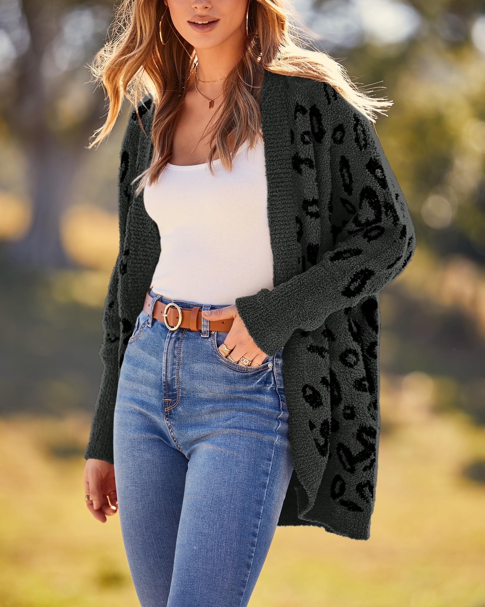 ✨Women's Leopard Print Long Sleeve Cardigan Jacket