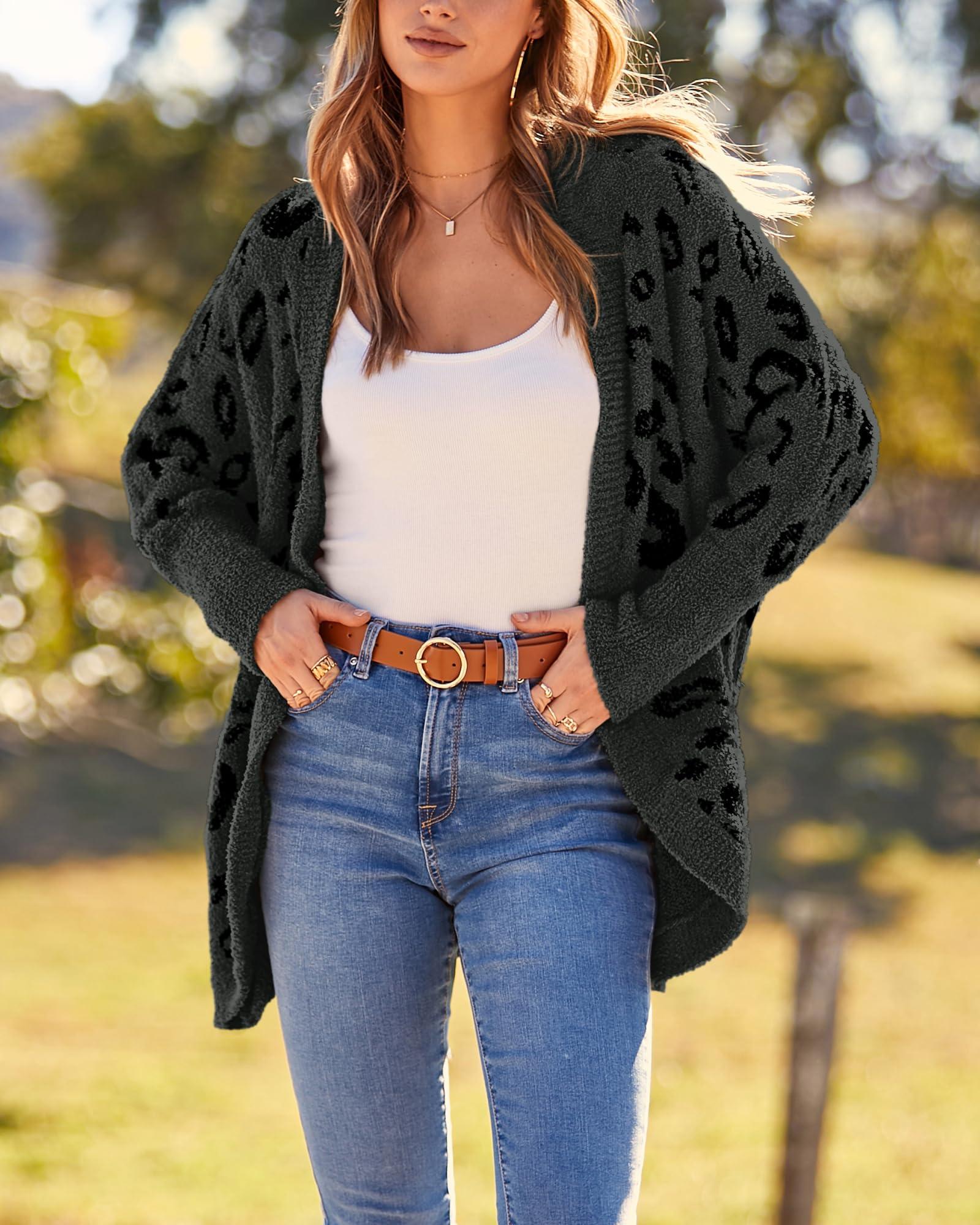 ✨Women's Leopard Print Long Sleeve Cardigan Jacket