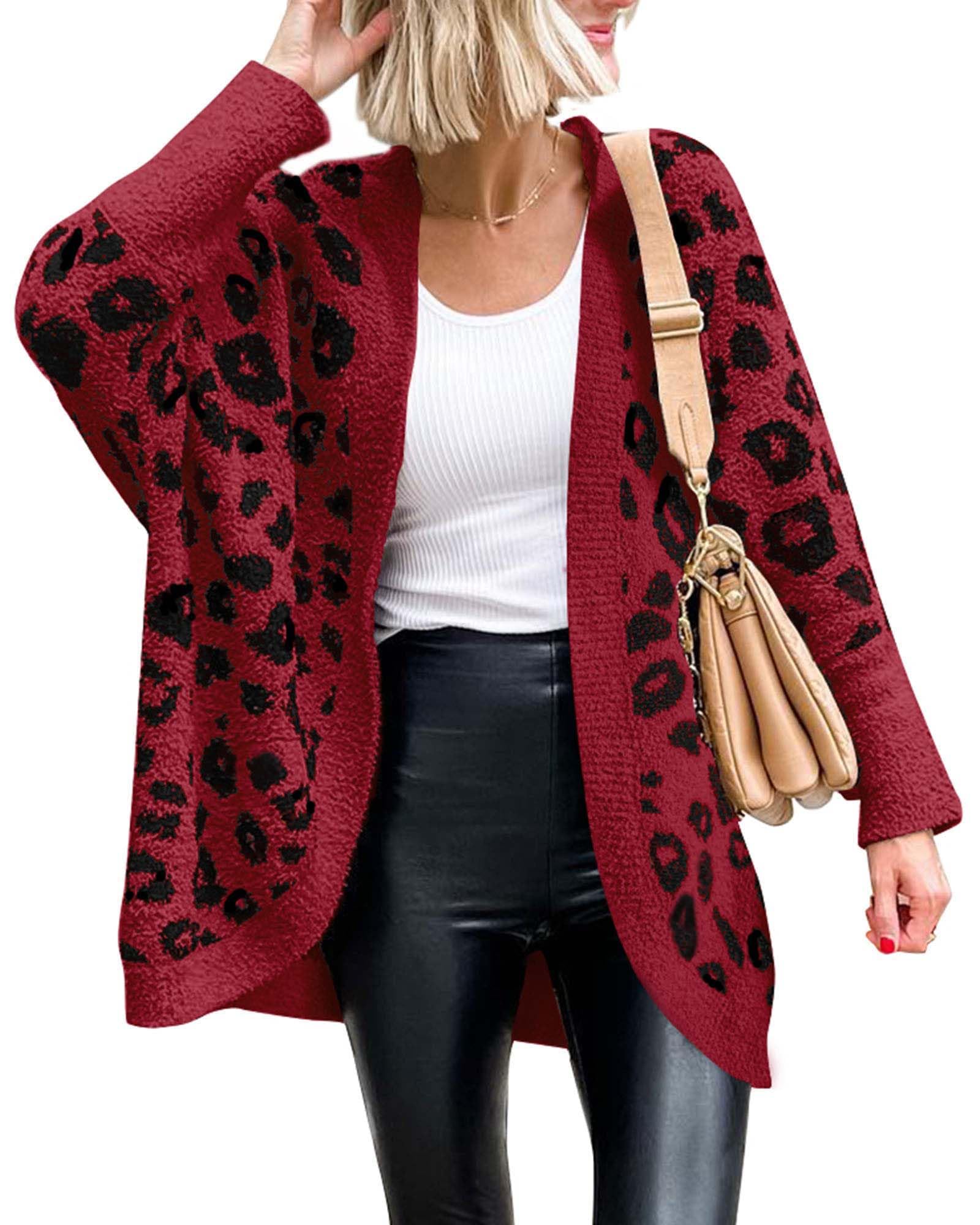 ✨Women's Leopard Print Long Sleeve Cardigan Jacket