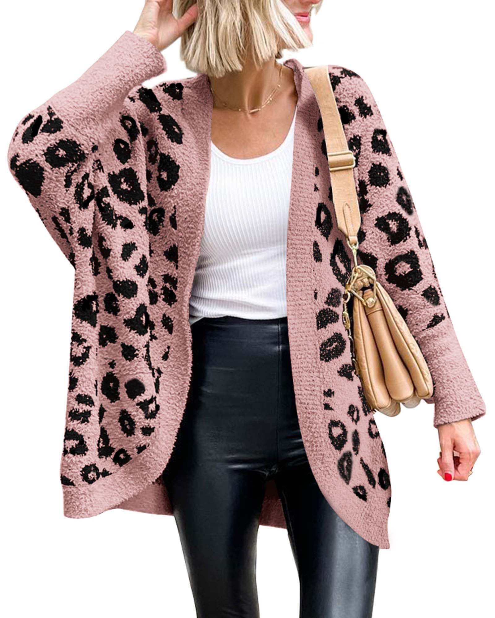 ✨Women's Leopard Print Long Sleeve Cardigan Jacket