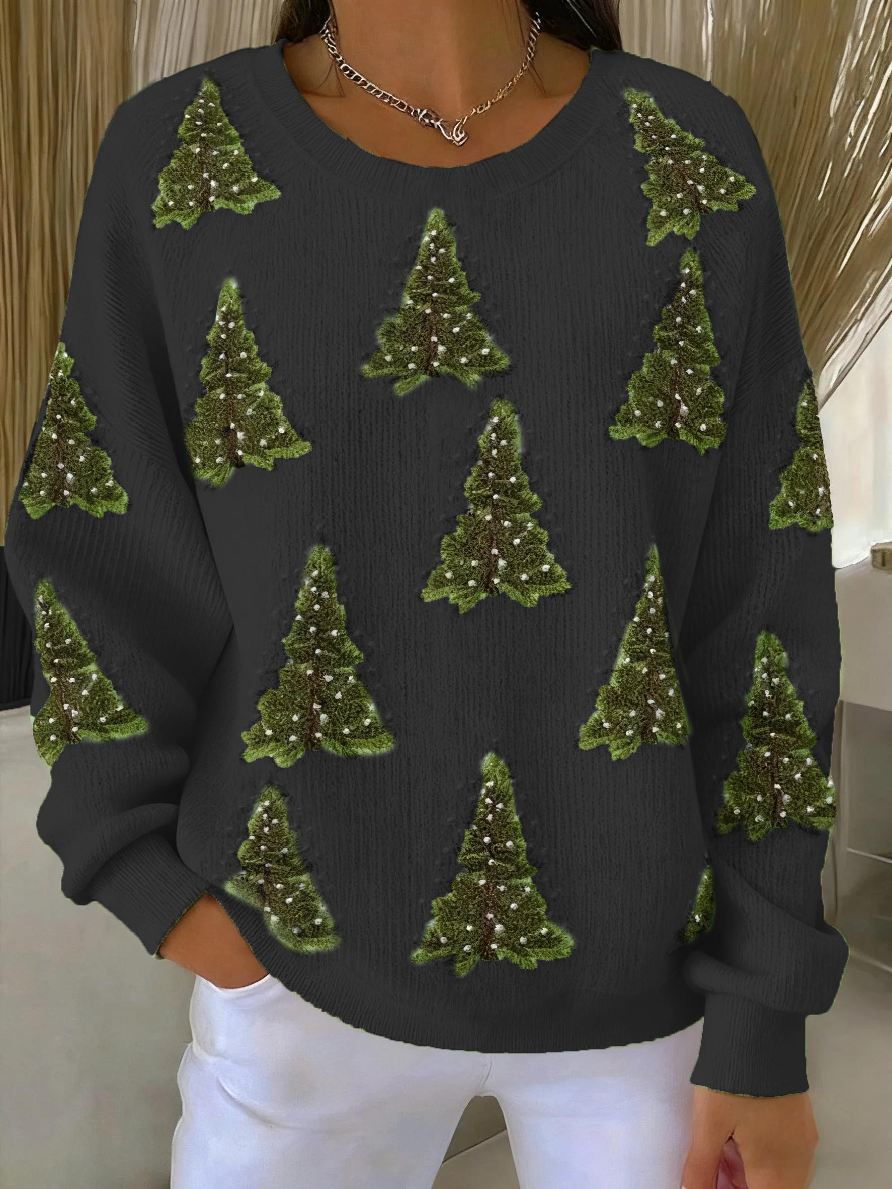 Women's Christmas Tree Texture Sweatshirt