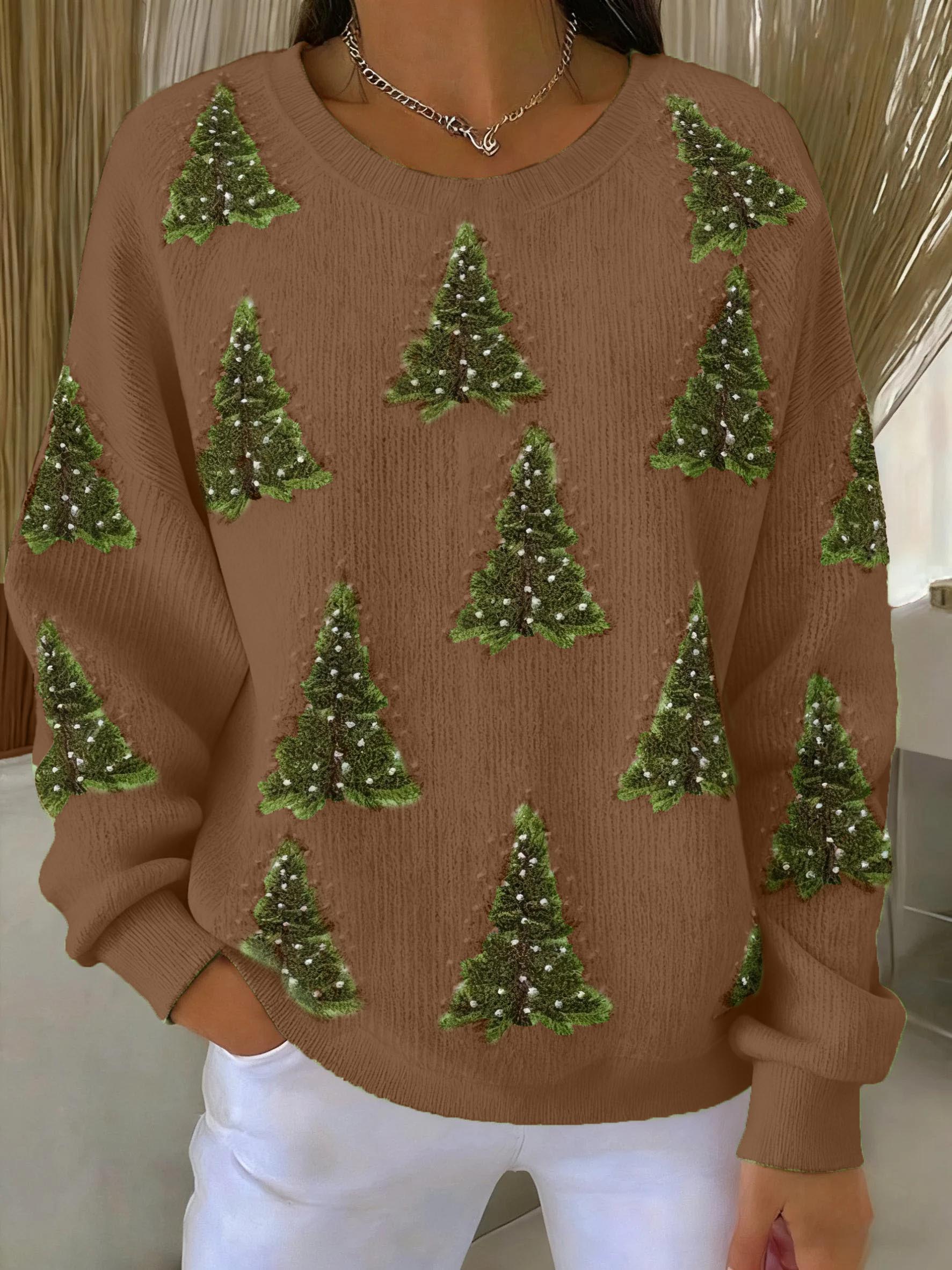 Women's Christmas Tree Texture Sweatshirt