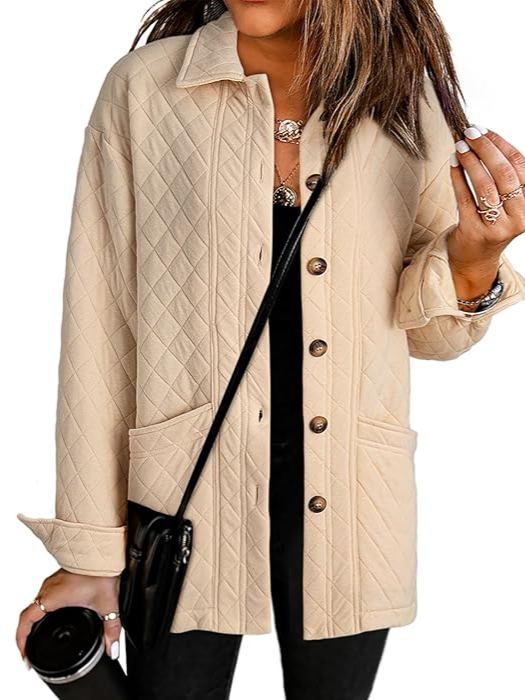 ✨Women's  Casual Button Down Long Sleeve Quilted Jackets (Buy 2 Free Shipping)