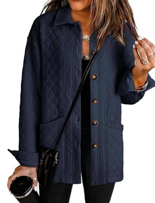 ✨Women's  Casual Button Down Long Sleeve Quilted Jackets (Buy 2 Free Shipping)