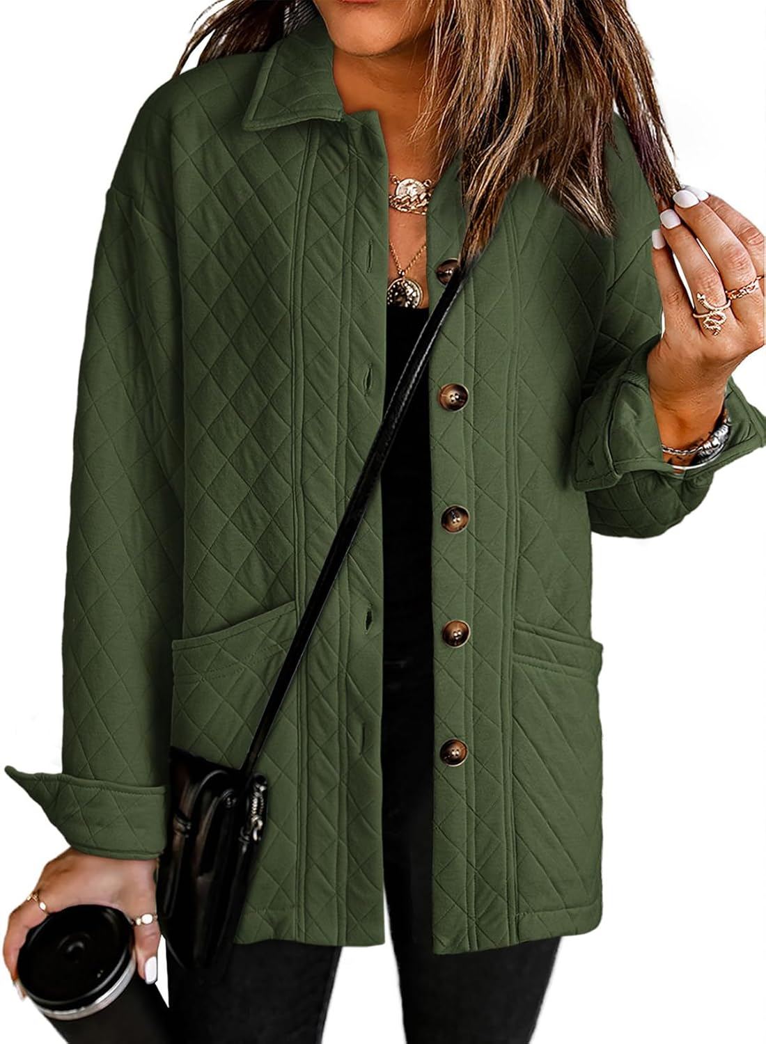 ✨Women's  Casual Button Down Long Sleeve Quilted Jackets (Buy 2 Free Shipping)