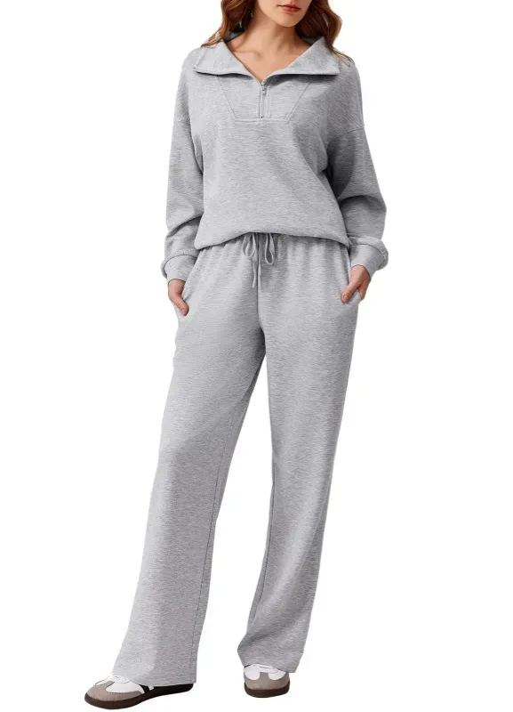 Oversized Sweatshirt Wide Leg Pants Two Piece Set (Buy 2 Free Shipping)