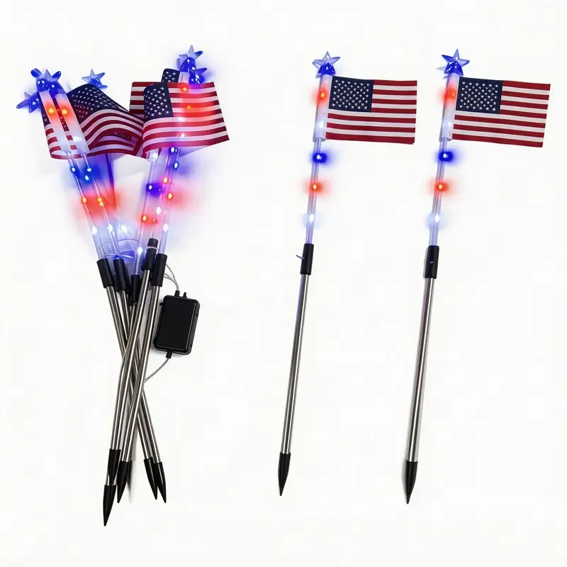 🔥Last Day: 49% OFF🔥American Flag Pathway Lights – Red, White & Blue Yard Glow for 250th Independence Celebration 🇺🇸