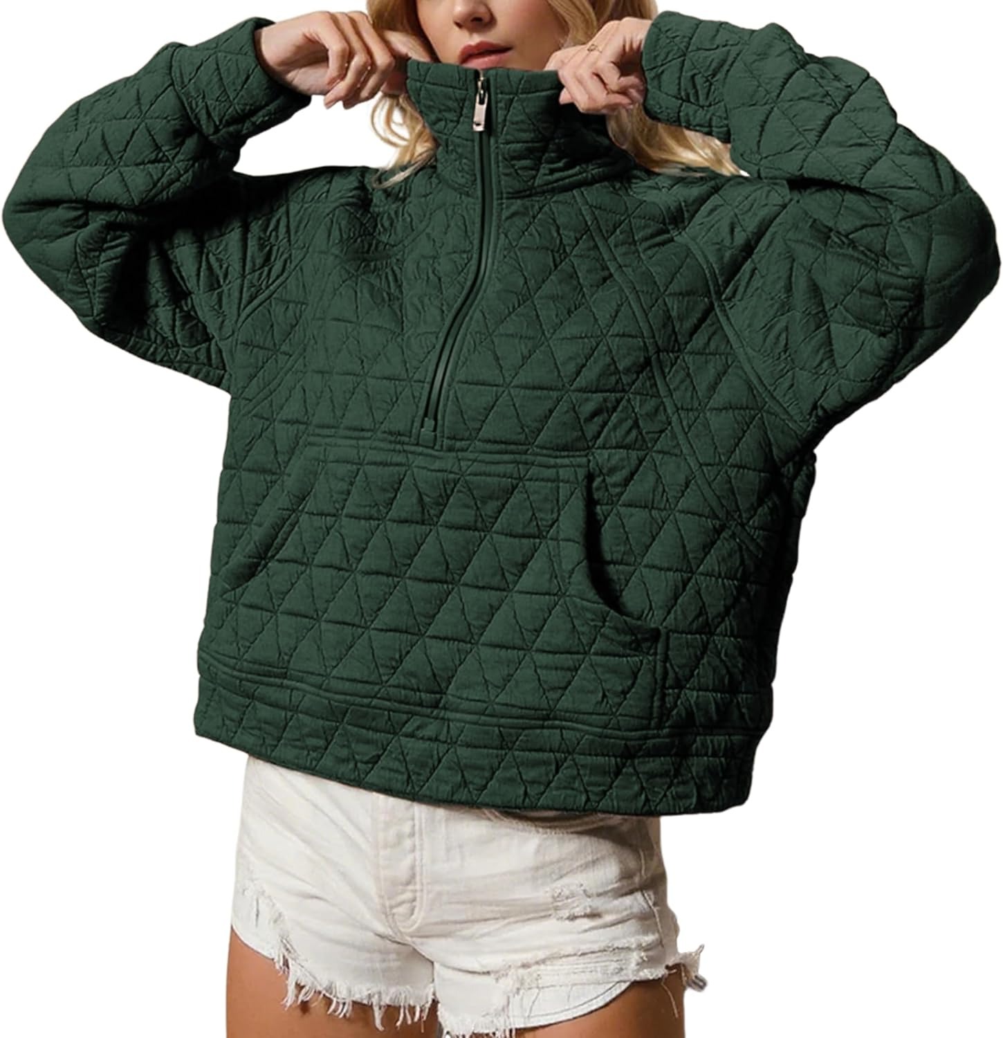 Women's Half-Zip Quilted Puffer Jacket Pullover (Buy 2 Free Shipping)