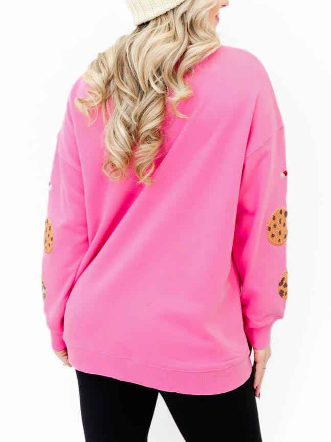 Women's Christmas Cozy Cookie Crush Sequin Sweatshirt