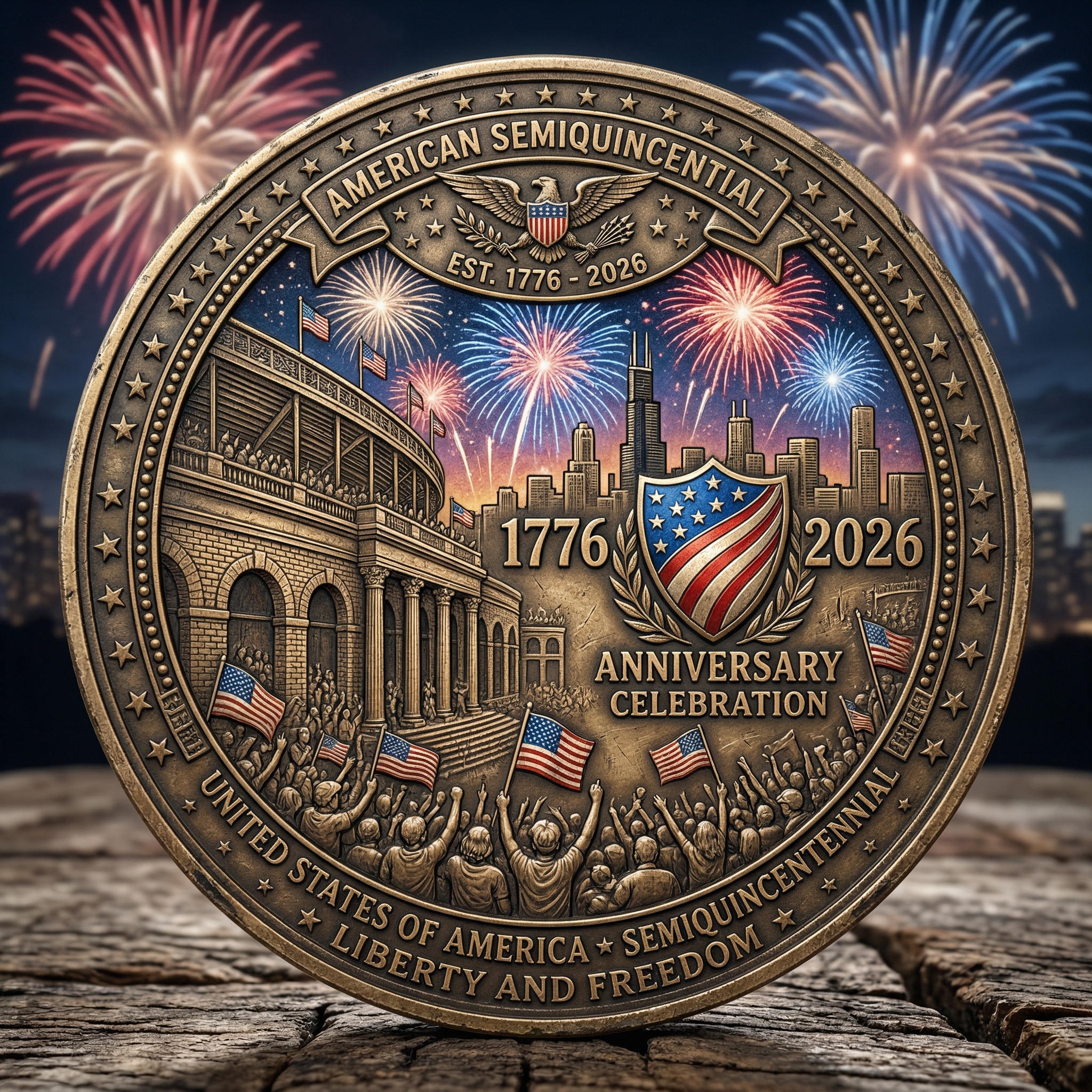 American Semiquincentennial Commemorative Coin – 1776-2026