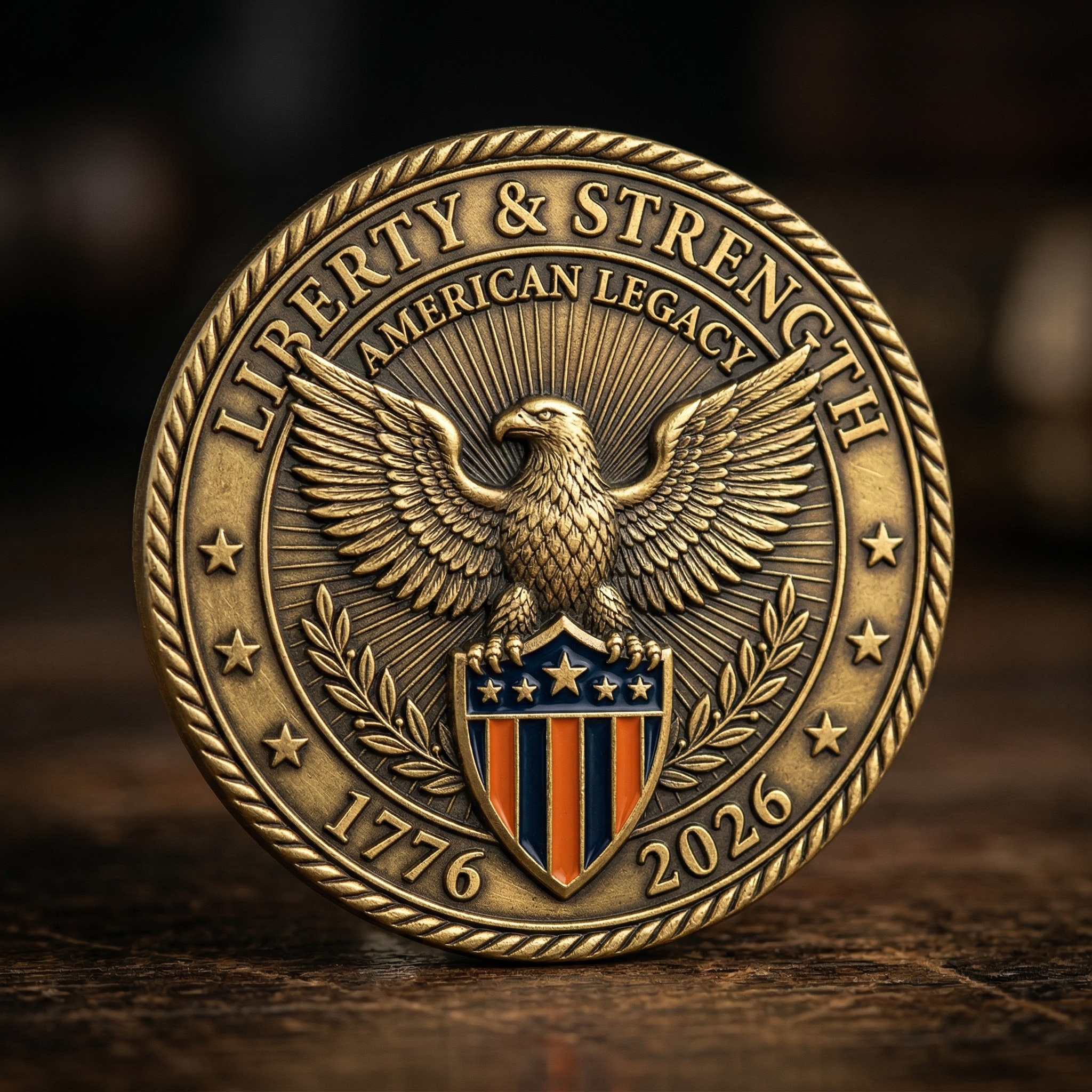 Declaration of Independence 250th Anniversary Commemorative Coin – Liberty & Strength, 1776–2026