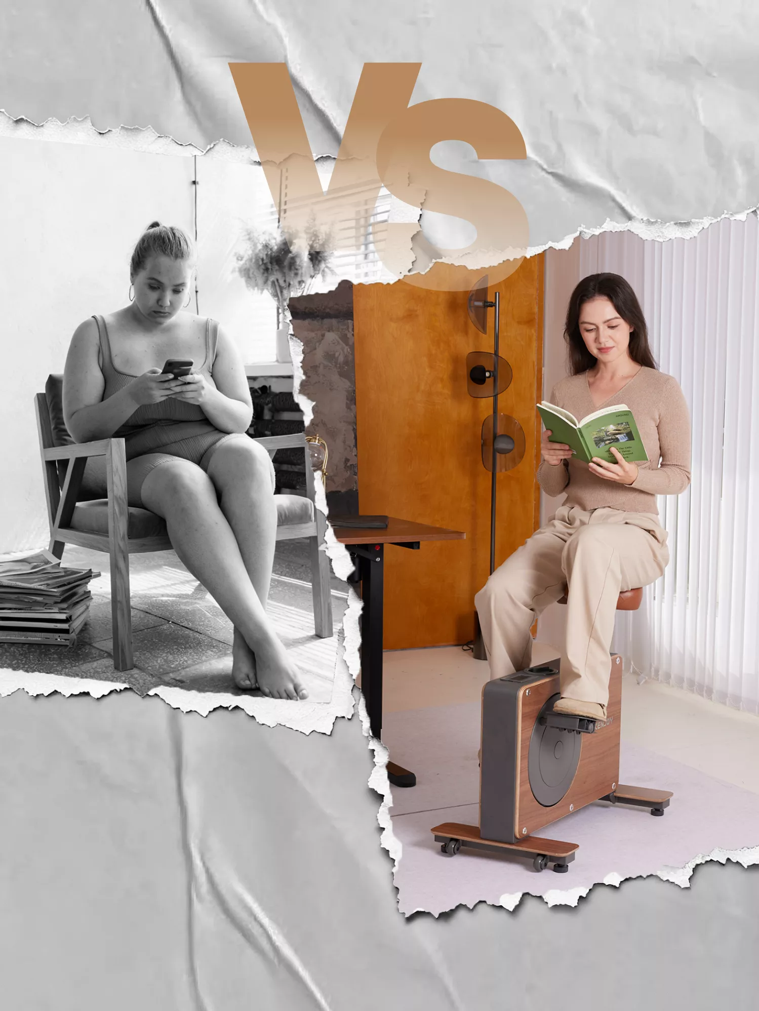 Under Desk Bike Before and After