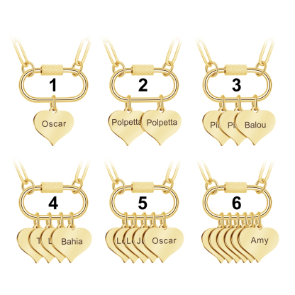 Personalized Multi-Heart Paperclip Chain Necklace