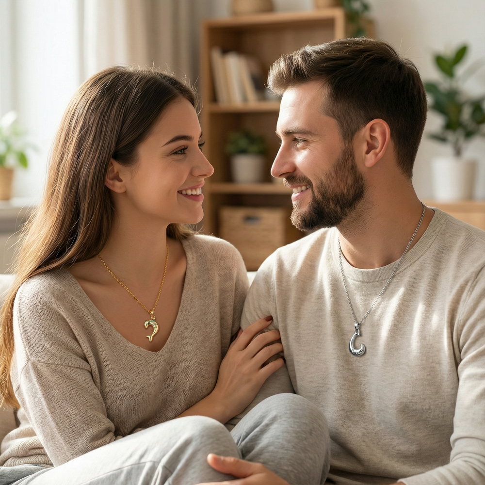 Valentine's Day Gifts🎁 Fish & Hook Couple Necklace