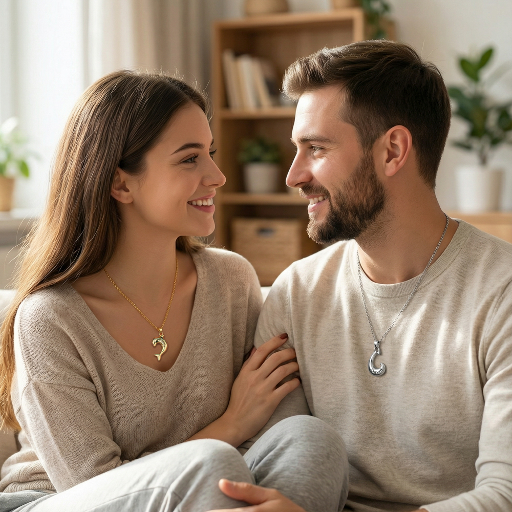 Valentine's Day Gifts🎁 Fish & Hook Couple Necklace