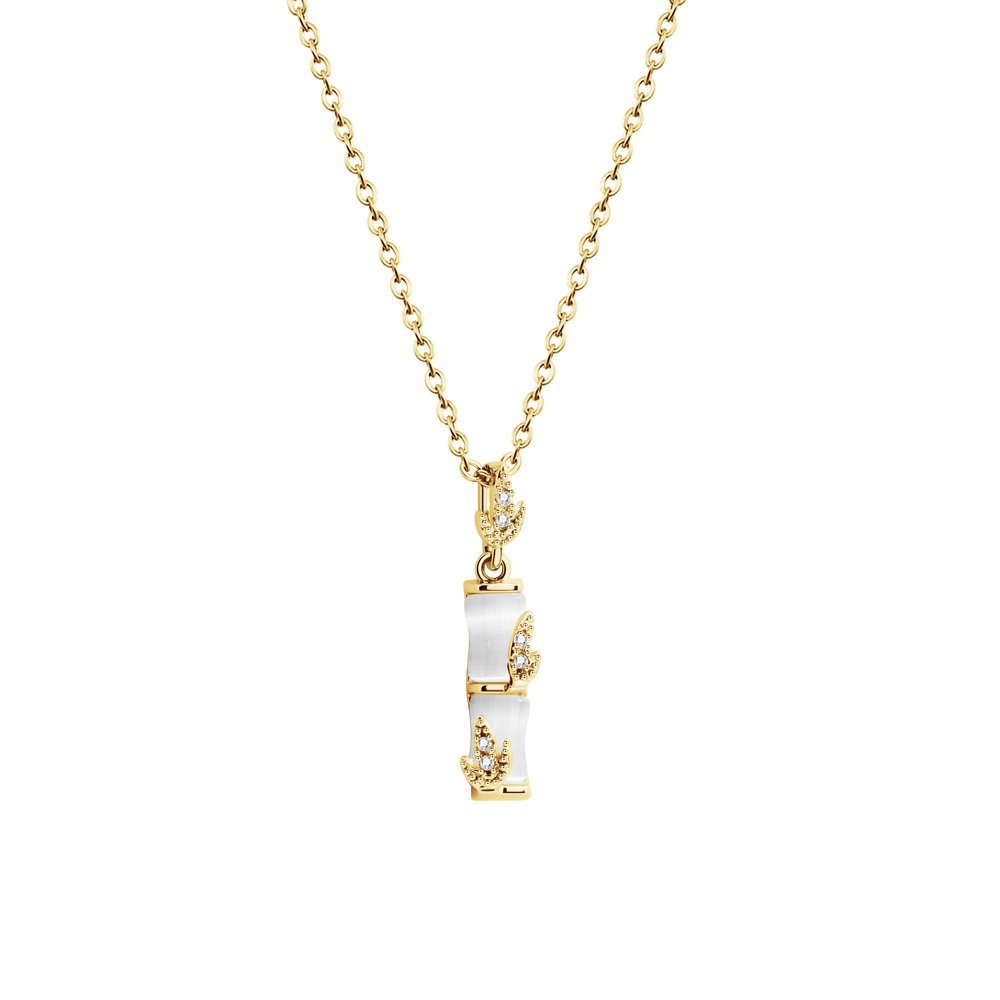 Bamboo Glow Jade Clavicle Necklace