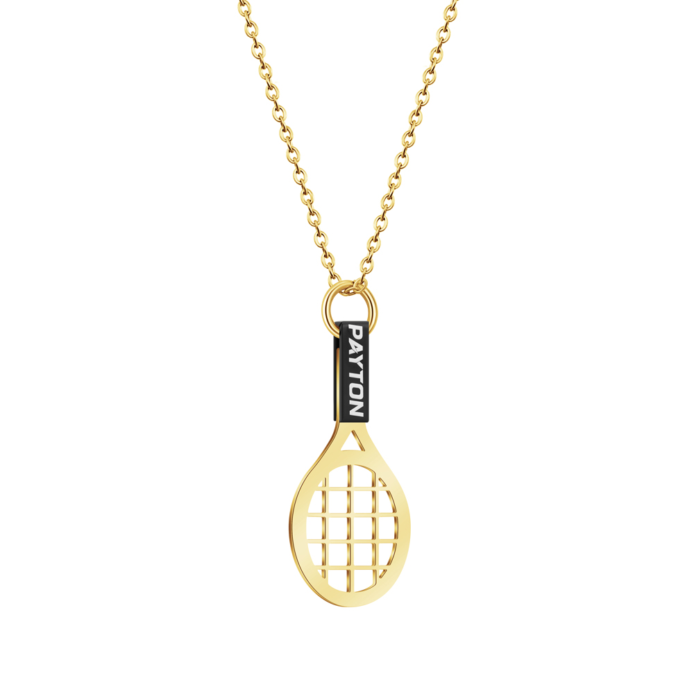 Personalized Tennis Racket Necklace