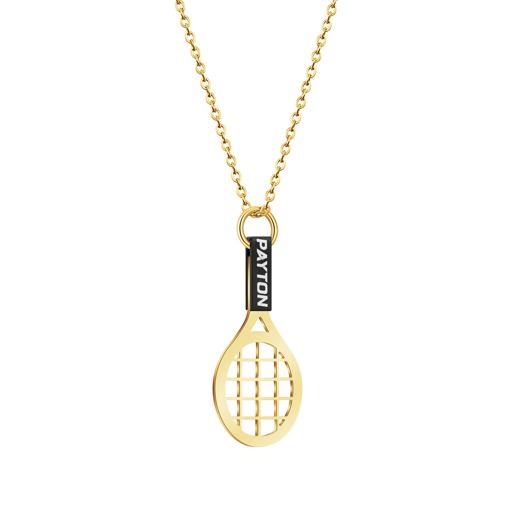 Personalized Tennis Racket Necklace