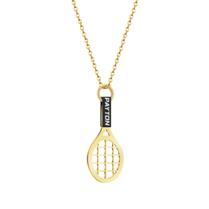 Personalized Tennis Racket Necklace