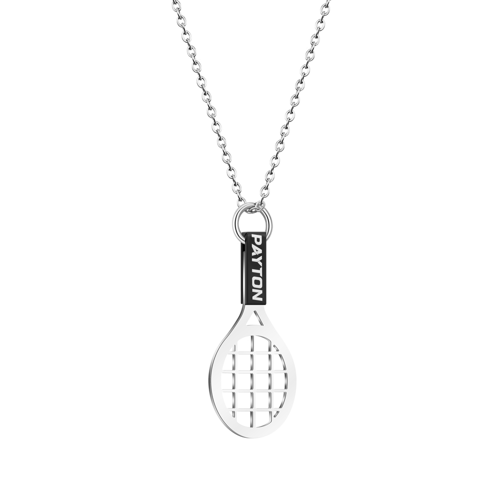 Personalized Tennis Racket Necklace