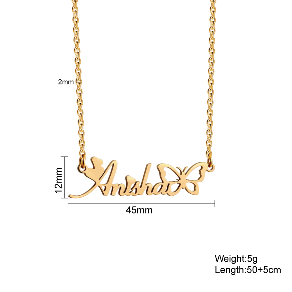 Christmas Gift For Daughter Custom Hollow Butterfly Name Necklace