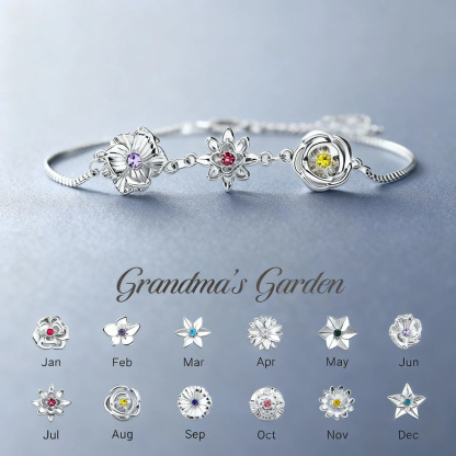 1-8 Three-Dimensional Birth Flowers Bracelet/Necklace Gift For Mom