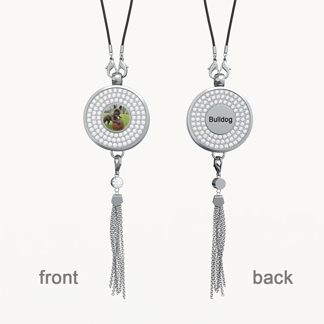 Personalized Car Perfume Photo Name Pendant