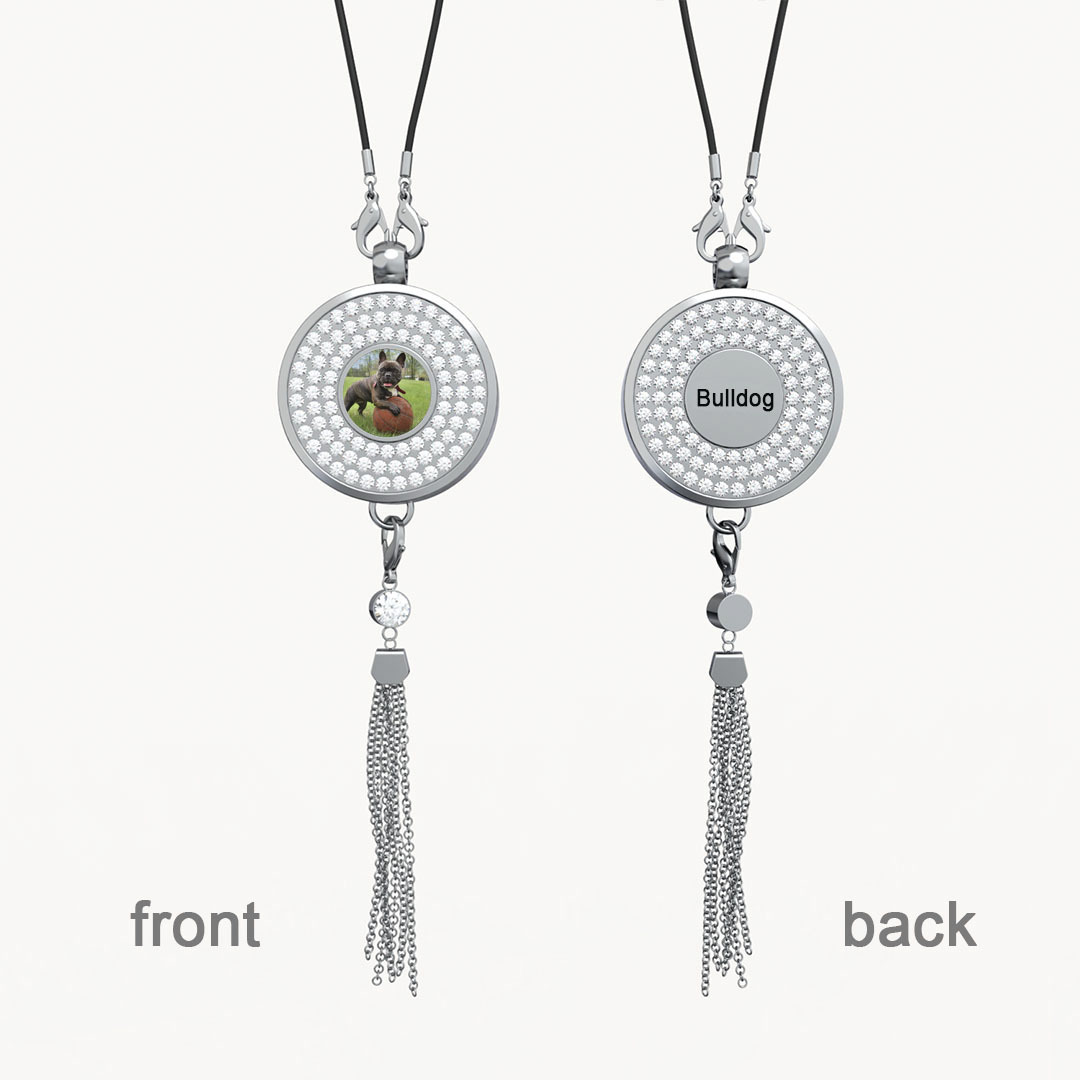 Personalized Car Perfume Photo Name Pendant