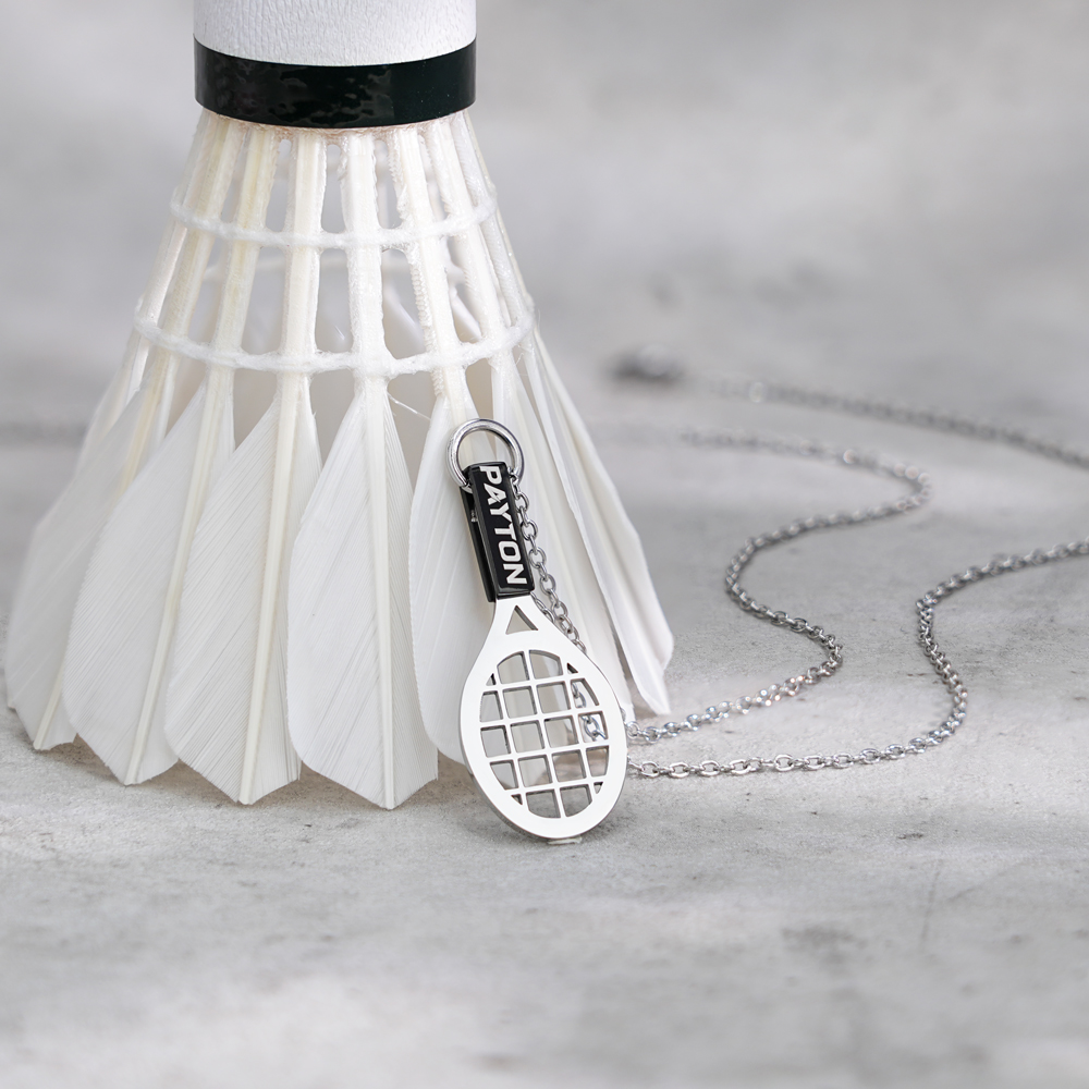 Personalized Tennis Racket Necklace