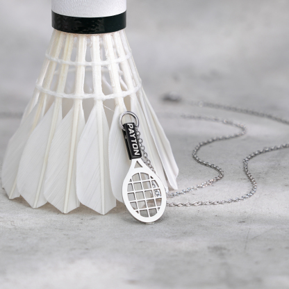 Personalized Tennis Racket Necklace