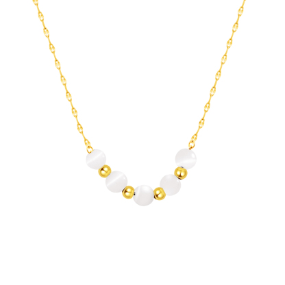 White Crystal Bead Necklace