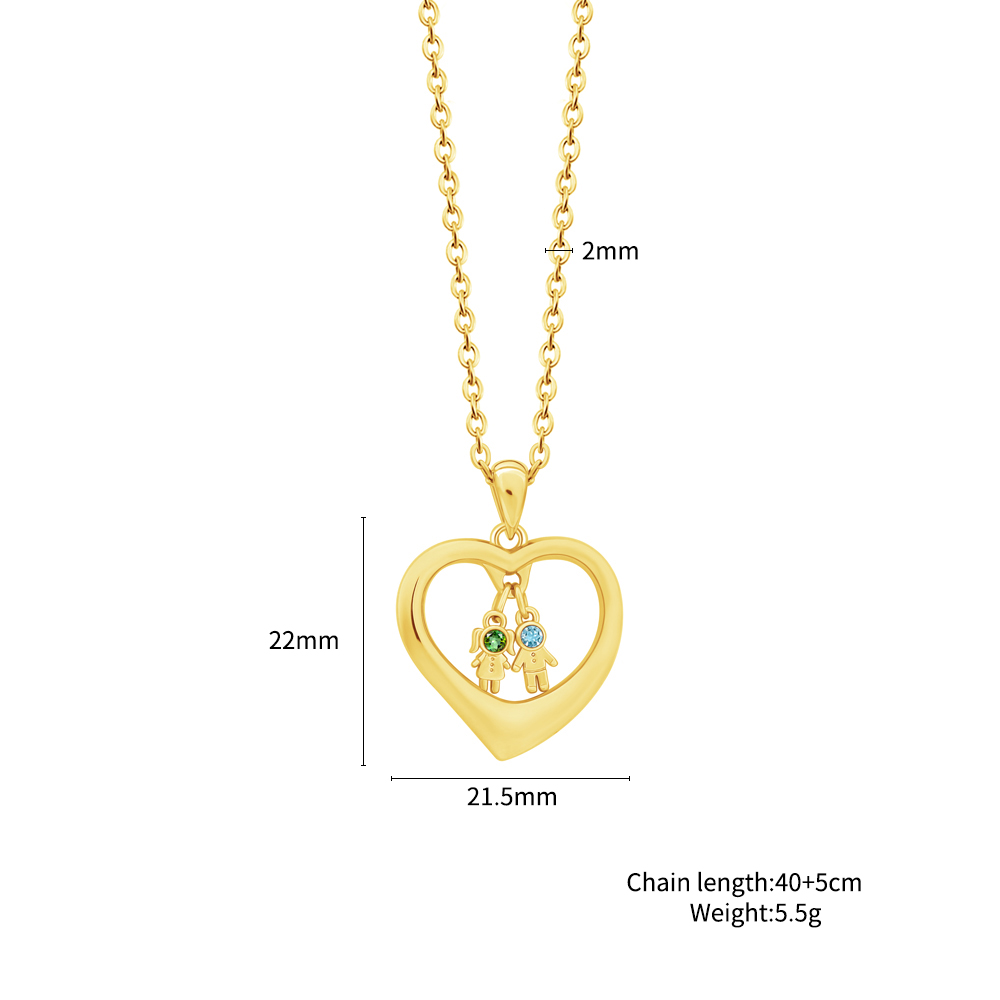 Heart-shaped Doll Diamond Necklace