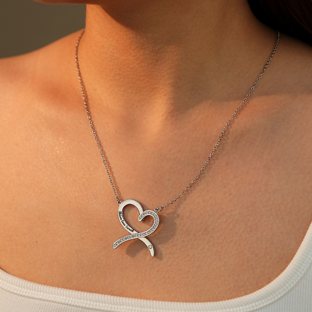 Personalized Heart & Infinity Necklace