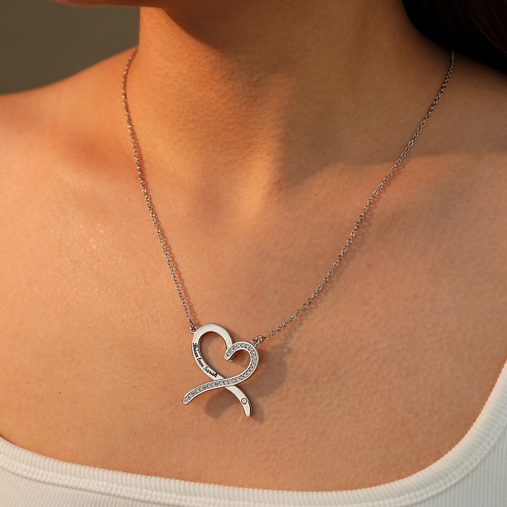 Personalized Heart & Infinity Necklace