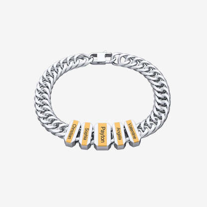 Men's Cuban Link With Personalized Diamond Beads Father's Day Gift