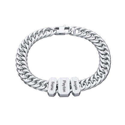 Men's Cuban Link With Personalized Diamond Beads Father's Day Gift