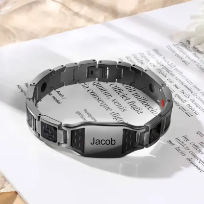 Personalized Men Bracelet wtih Name Custom Stainless Steel Bracelet For Him-Free Gift Box
