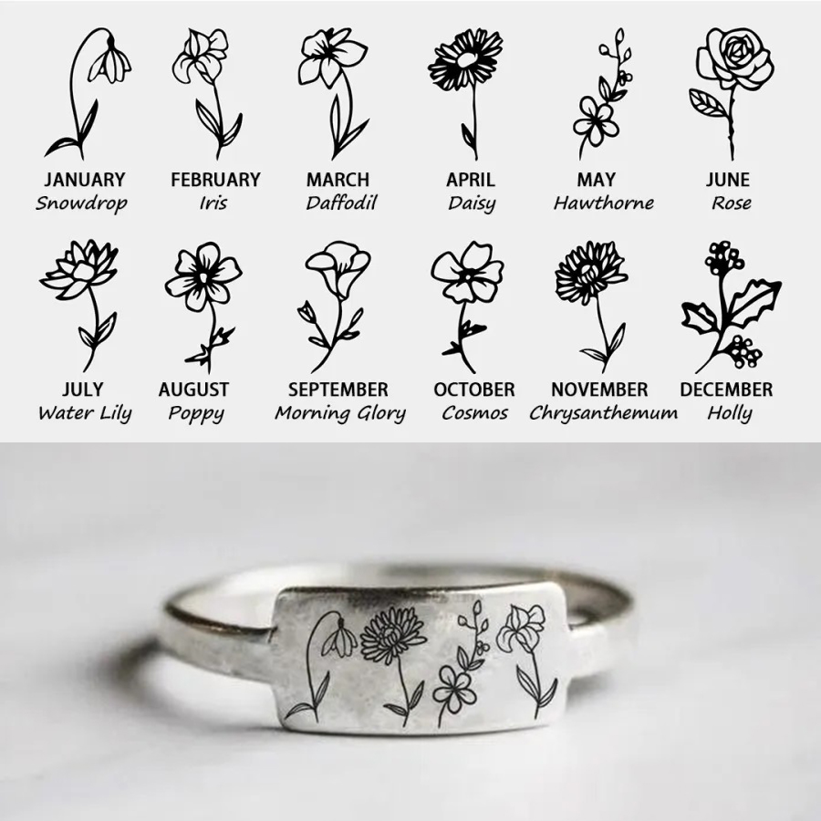 Birth Month Flower Ring