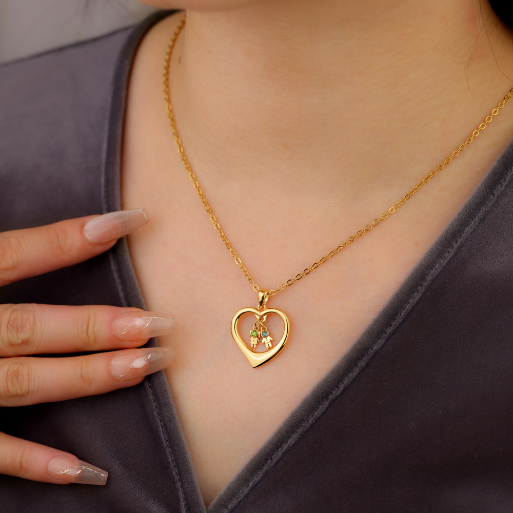 Heart-shaped Doll Diamond Necklace