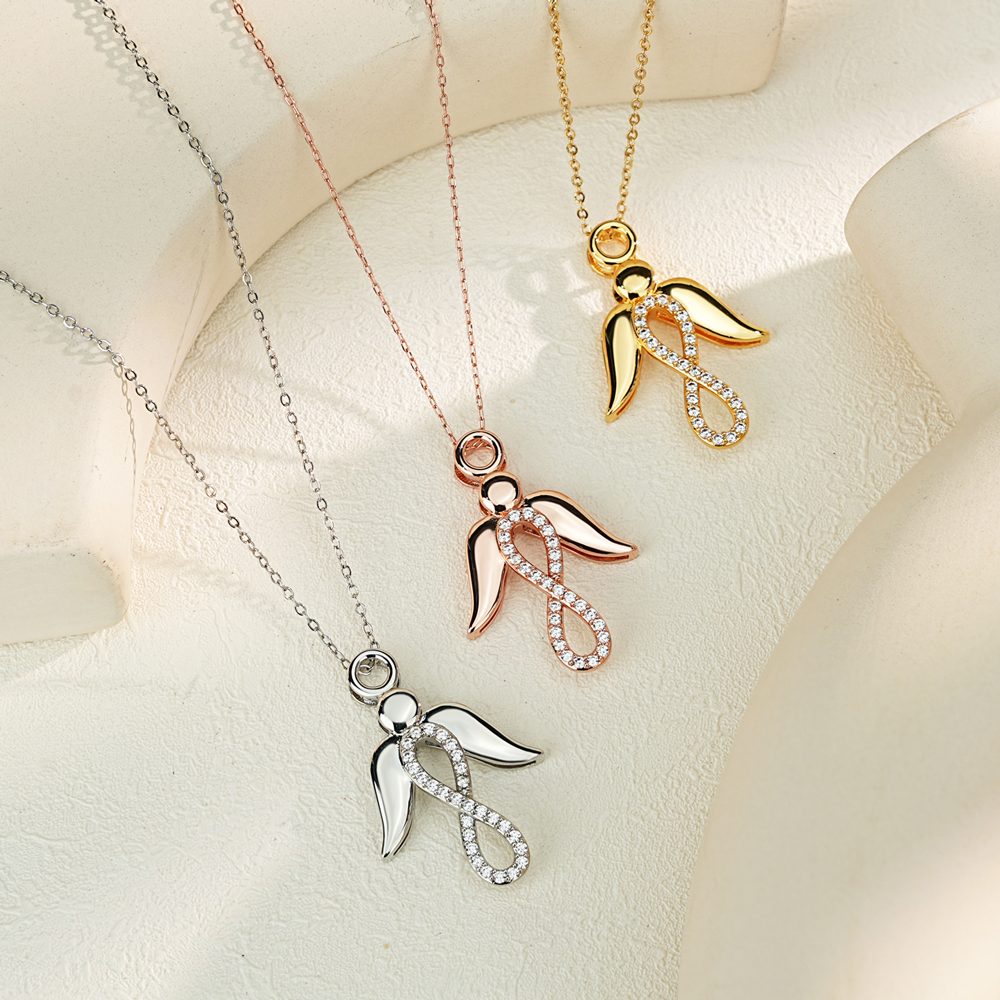 Valentine’s Day Angel Wings Infinity Necklace