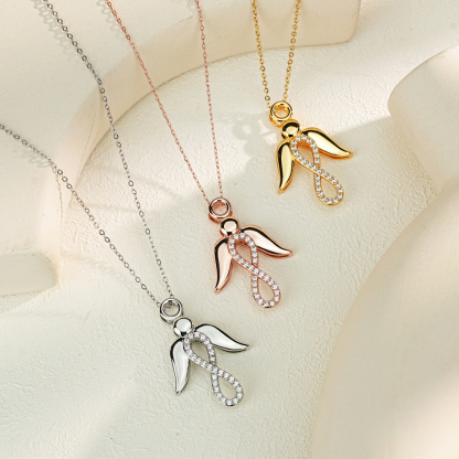 Valentine’s Day Angel Wings Infinity Necklace