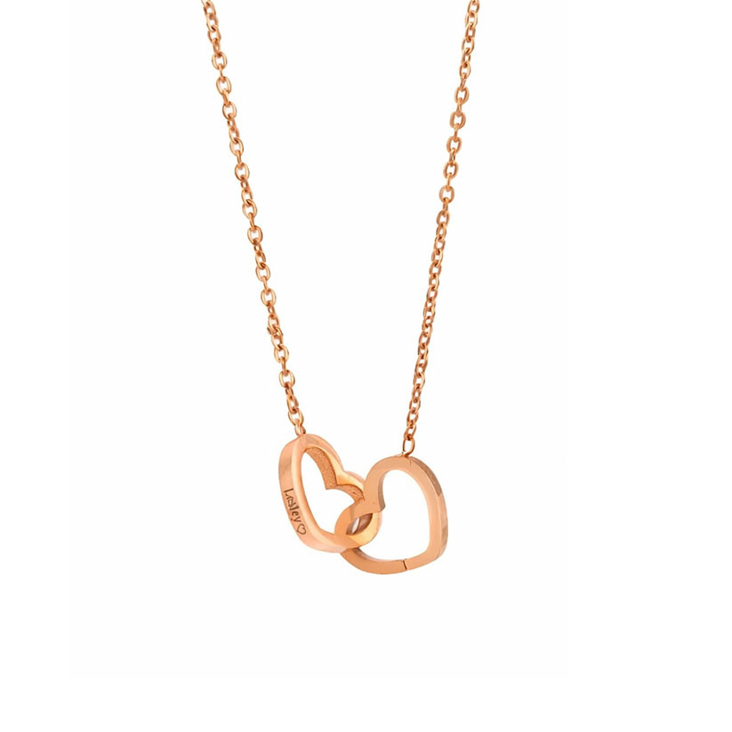 Personalized Double Heart 💕 Necklace