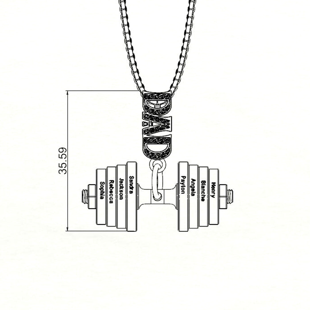 Father's Day🎁 Personalized DAD Dumbbell Charm Necklace