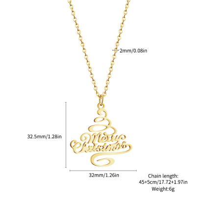 ✨ Merry Christmas Script Necklace ✨